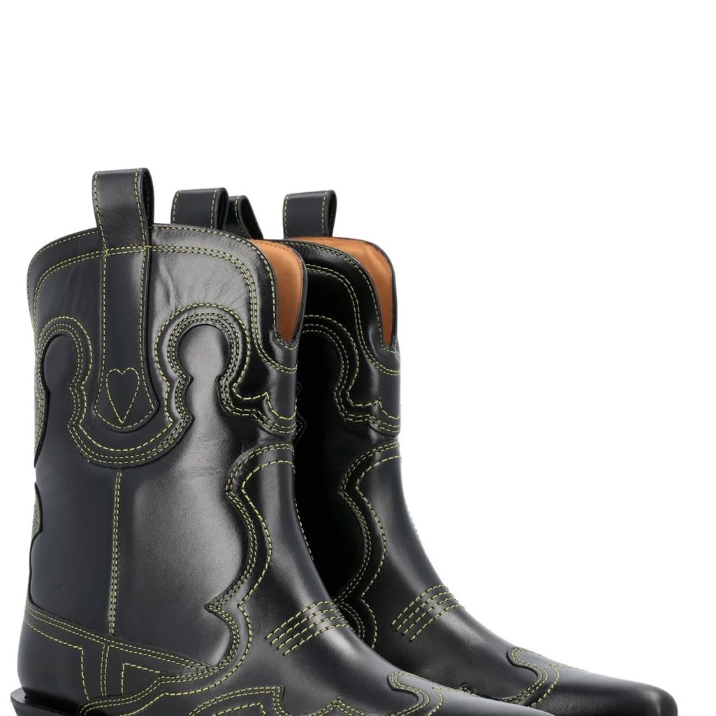 Ganni Pointed Toe Cowboy Boots